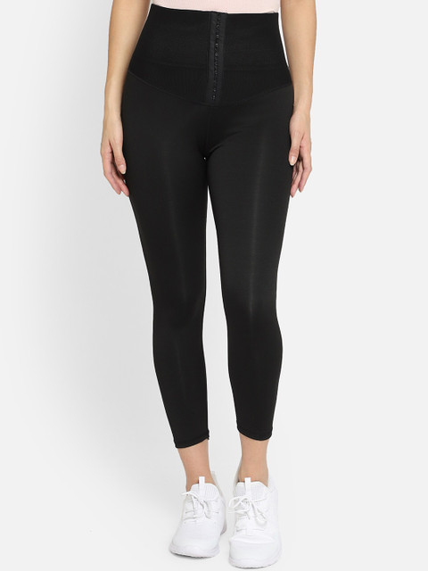 

Bellofox Women Black Black Solid Slink-Fit Rapid-Dry Yoga Tights
