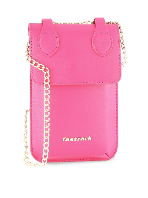 

Fastrack Pink PU Structured Sling Bag