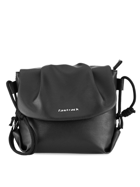 

Fastrack Black PU Structured Sling Bag
