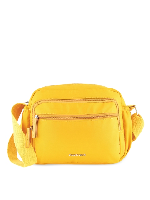 

Fastrack Mustard PU Structured Sling Bag