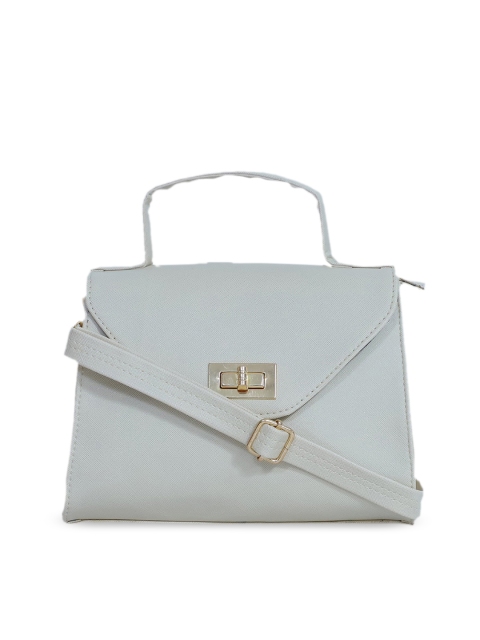 

FABBHUE Cream-Coloured PU Structured Satchel