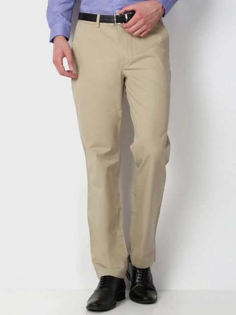 

Peter England Men Khaki Slim Fit Solid Chinos