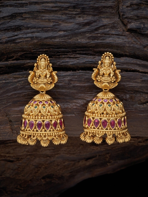 

Kushal's Fashion Jewellery Red Contemporary Jhumkas Earrings