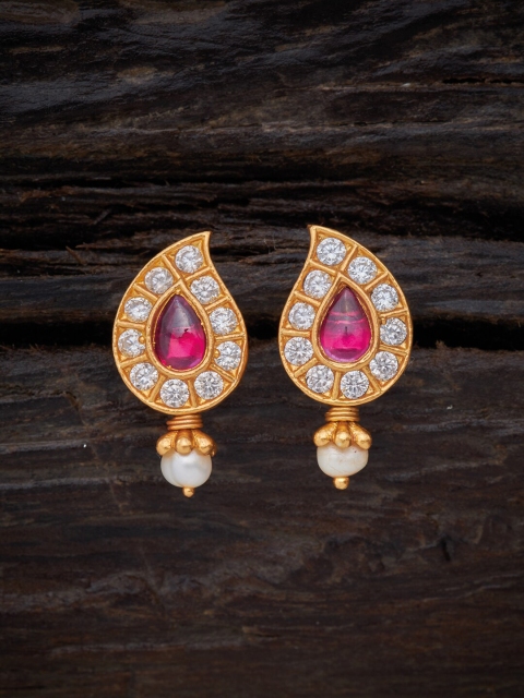 

Kushal's Fashion Jewellery Red 92.5 Pure Silver Contemporary Studs Earrings