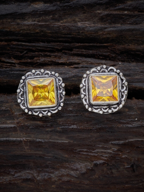 

Kushal's Fashion Jewellery Yellow Contemporary Studs Earrings
