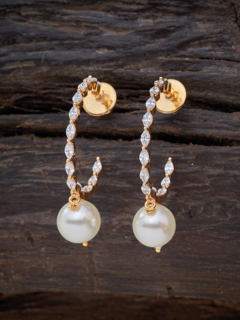 

Kushal's Fashion Jewellery White Contemporary Studs Earrings