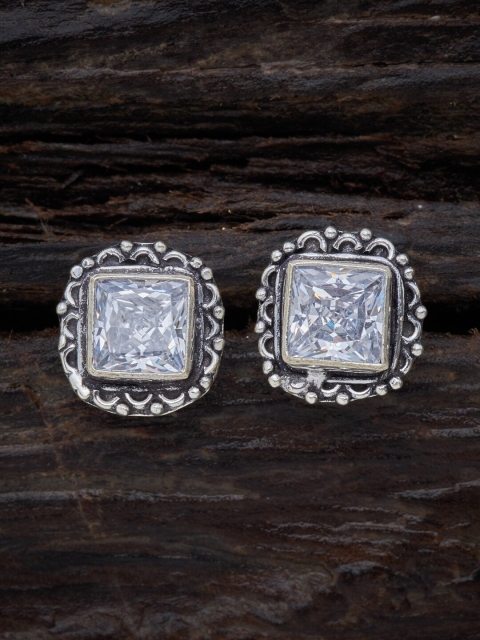 

Kushal's Fashion Jewellery White 92.5 Pure Silver Contemporary Studs Earrings