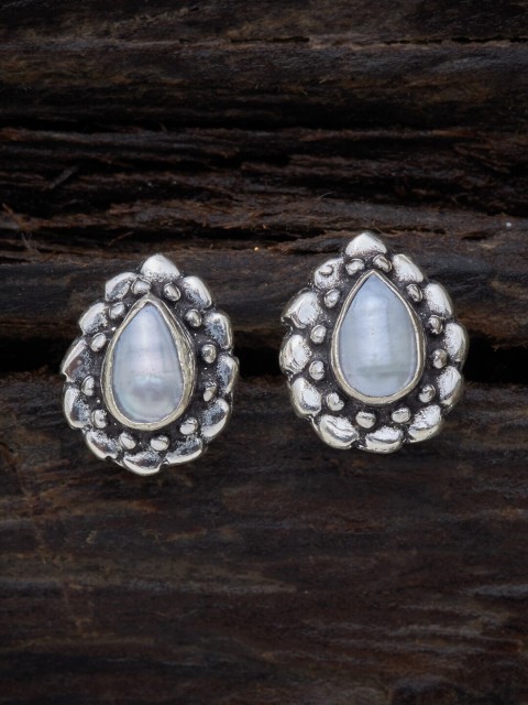 

Kushal's Fashion Jewellery White 92.5 Pure Silver Contemporary Studs Earrings