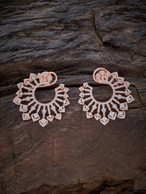 

Kushal's Fashion Jewellery White CZ Contemporary Studs Earrings