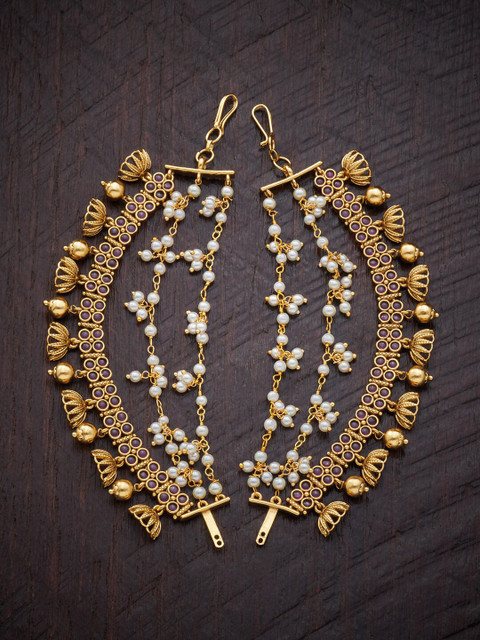 

Kushal's Fashion Jewellery Women Gold-Toned & White Beaded Hair Accessory Set