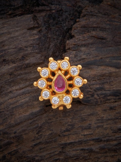 

Kushal's Fashion Jewellery Gold-Plated Red Nosepin