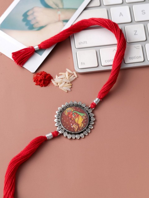 

ADORN by Nikita Ladiwala Unisex Silver Drawstring Rakhi