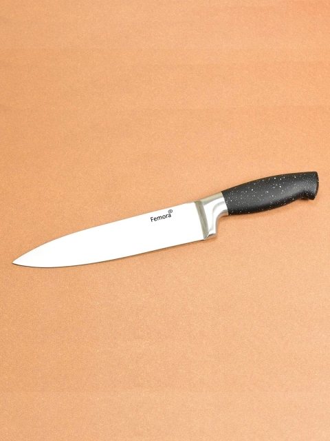 

Femora Silver Toned & Black Solid Carbon Steel Chef Knife