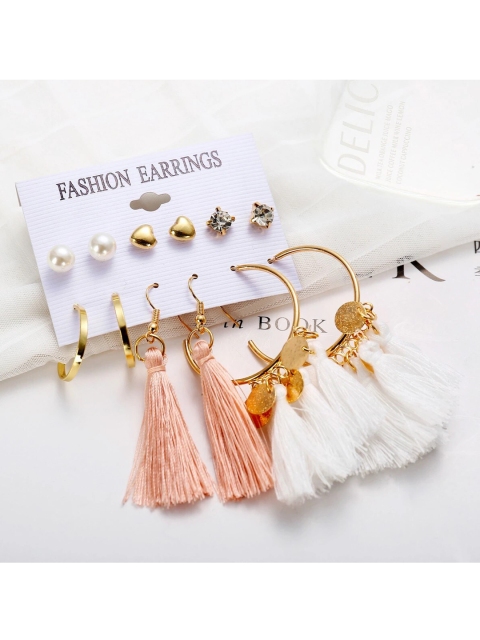 

ANNA CREATIONS Gold-Toned Contemporary Studs Earrings