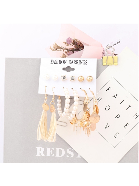 

ANNA CREATIONS Gold-Toned Contemporary Studs Earrings