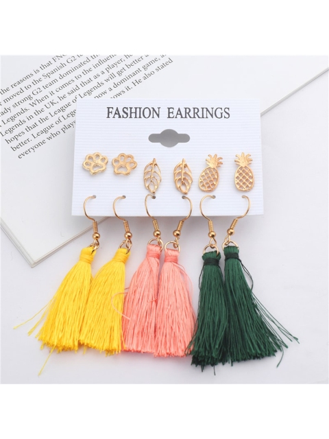 

ANNA CREATIONS Gold-Toned Contemporary Drop Earrings