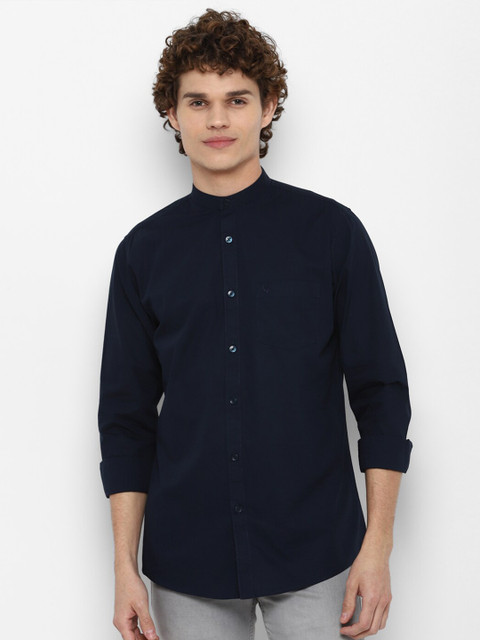 

Allen Solly Men Navy Blue Slim Fit Pure Cotton Casual Shirt