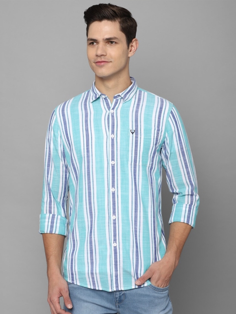 

Allen Solly Sport Men Green & Blue Striped Casual Shirt