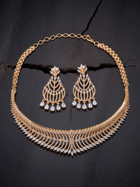 

Kushal's Fashion Jewellery White Gold-Plated Choker Jewellery Set