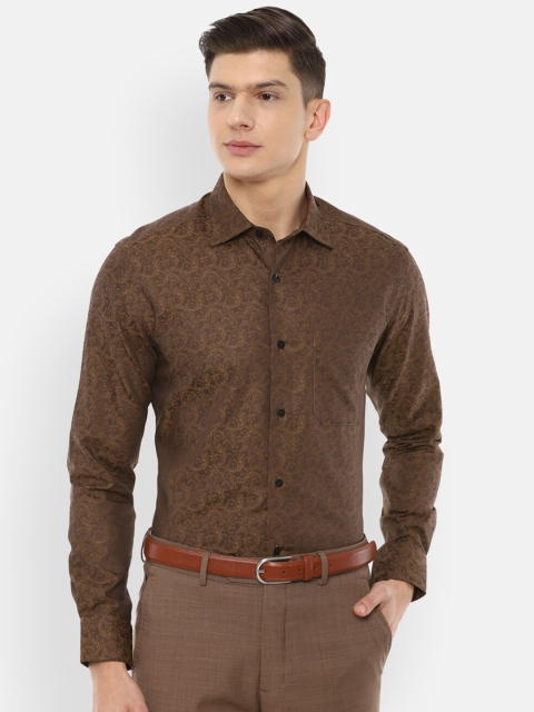 

Louis Philippe Men Brown Printed Formal Shirt