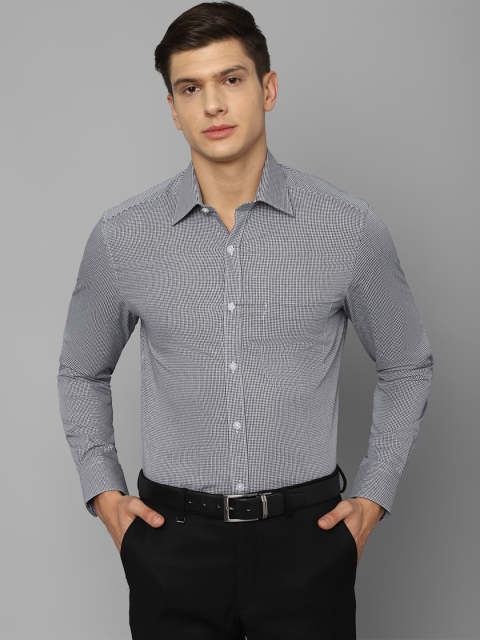 

Louis Philippe Men Grey Micro Checked Formal Shirt