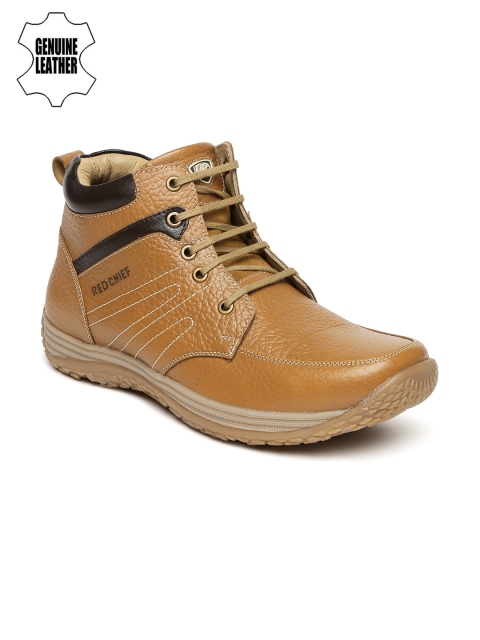 

Red Chief Men Brown Leather Mid-Top Flat Boots