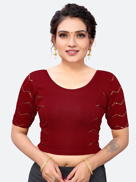 

SIRIL Women Maroon Embellished Saree Blouse