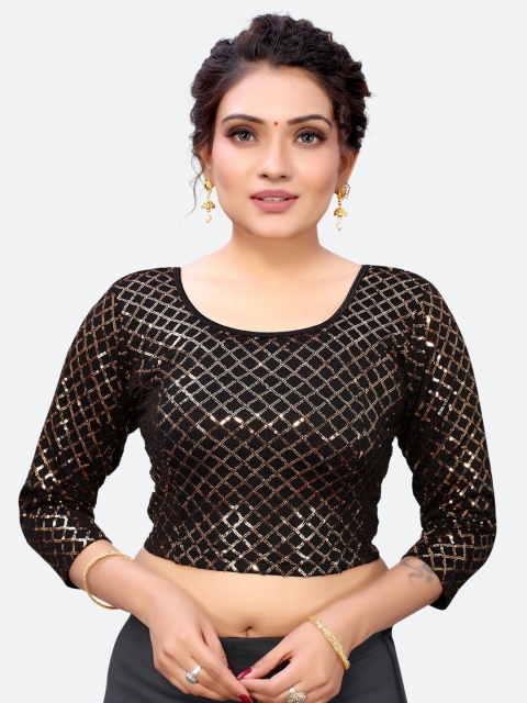 

SIRIL Women Black Embellished Saree Blouse