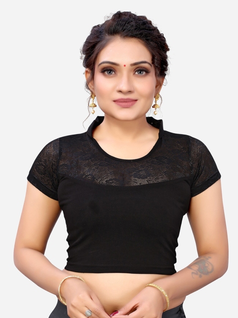 

SIRIL Black Woven Design Saree Blouse