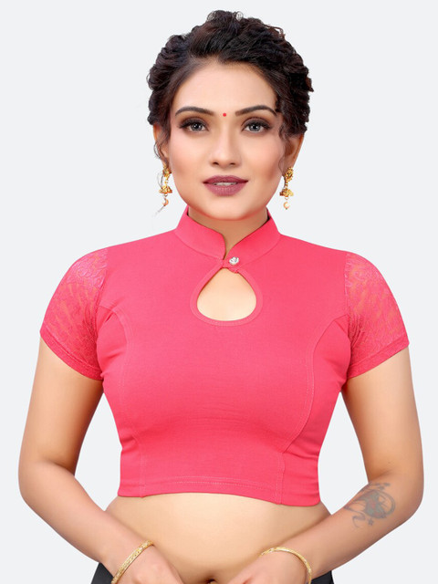 

SIRIL Pink Woven Design Saree Blouse