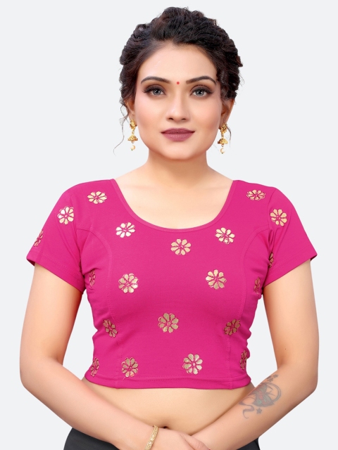 

SIRIL Pink Embellished Saree Blouse