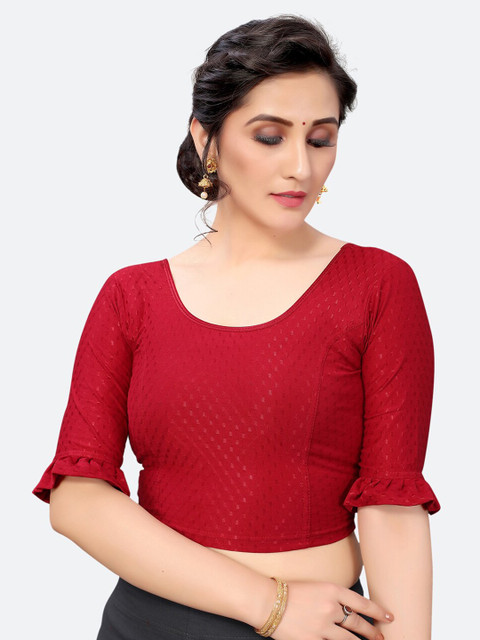 

SIRIL Red Woven Design Saree Blouse