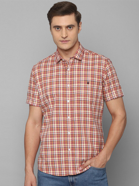 

Louis Philippe Jeans Men Red Slim Fit Checked Casual Shirt