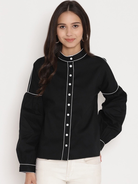 

Twenty3 Women Black Comfort Boxy Casual Shirt
