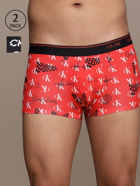 

Calvin Klein Underwear Pack of 2 Solid Trunks, Red