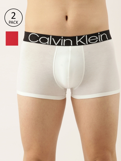 

Calvin Klein Underwear Pack of 2 Solid Trunks, White