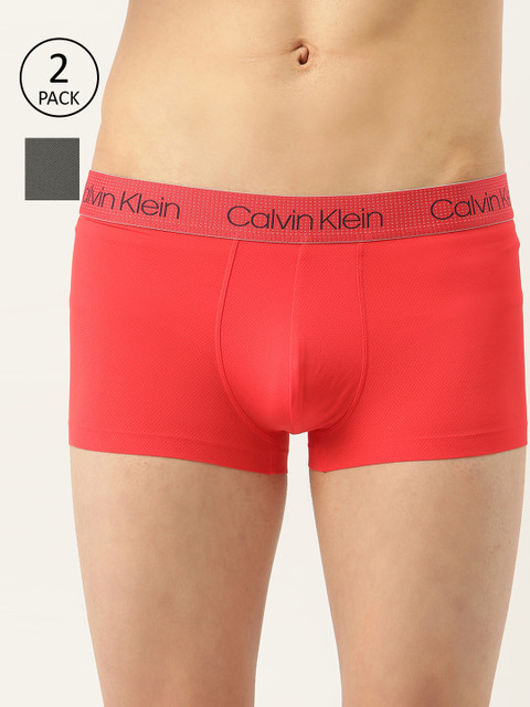 

Calvin Klein Underwear Pack of 2 Solid Trunks, Red