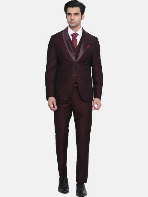 

Blackberrys Men Burgundy 3 Piece Formal Suit