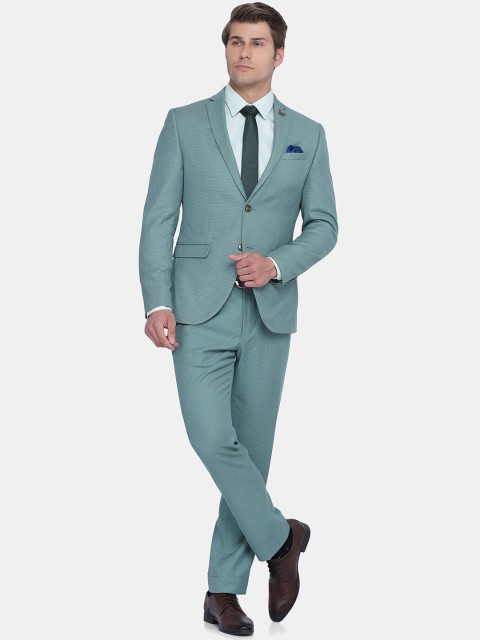 

Blackberrys Men Blue Self-Design Single-Breasted Slim-Fit Two-Piece Suit