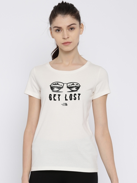 

The North Face Women Off-White Printed Round Neck T-shirt