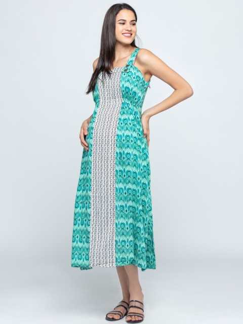 

CHARISMOMIC Green Maternity A-Line Midi Dress