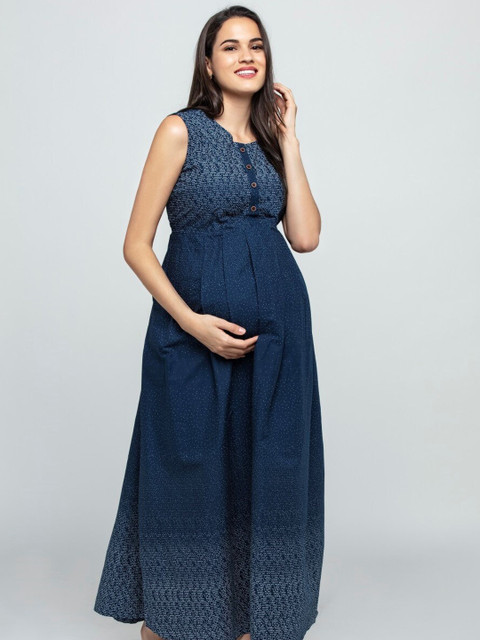 

CHARISMOMIC Blue Maternity Maxi Dress