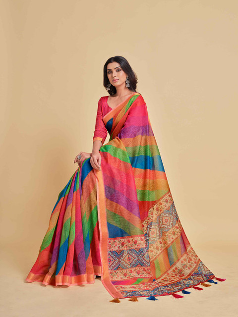 

Sangria Multicoloured Pure Cotton Saree, Multi