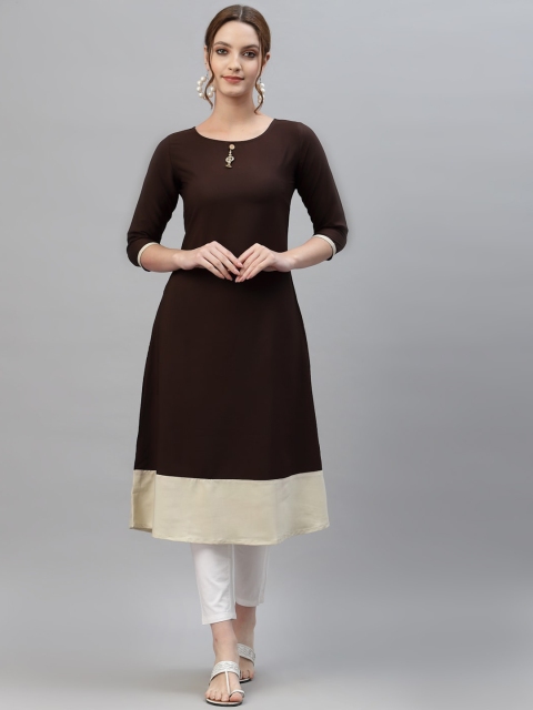 

ALC Creations Women Brown Crepe Kurta