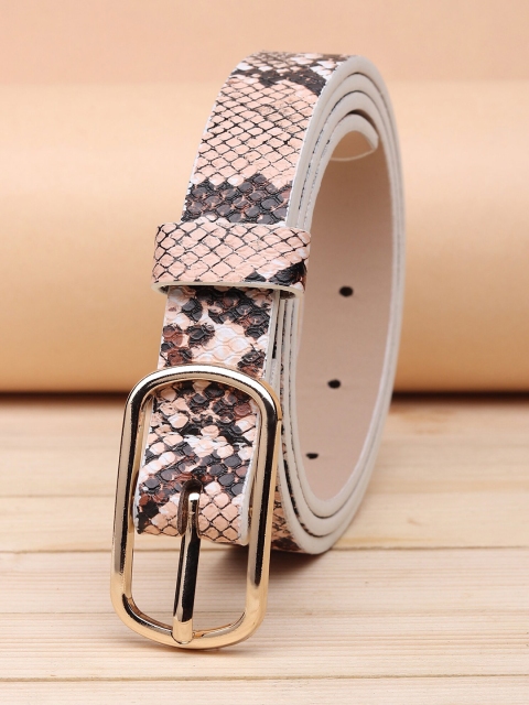 

URBAN ALFAMI Women Beige Printed PU Belt