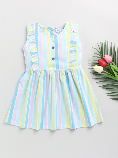 

Dear to Dad Girls Multicoloured Striped A-Line Dress, Multi