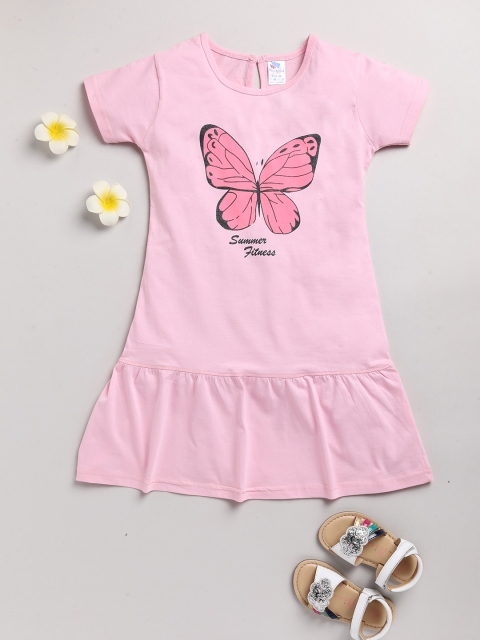 

Dear to Dad Girls Pink Drop-Waist Dress
