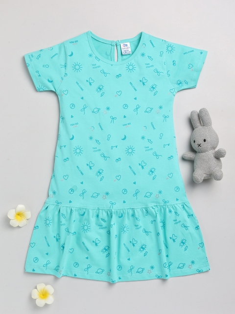 

Dear to Dad Green Drop-Waist Cotton Dress
