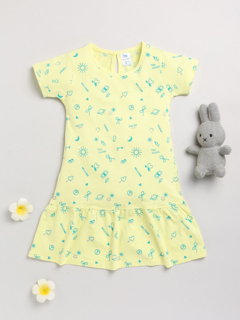 

Dear to Dad Girls Yellow Drop-Waist Cotton Dress