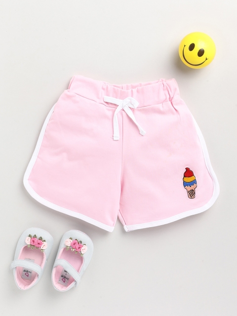 

Dear to Dad Girls Pink Low-Rise Cotton Shorts